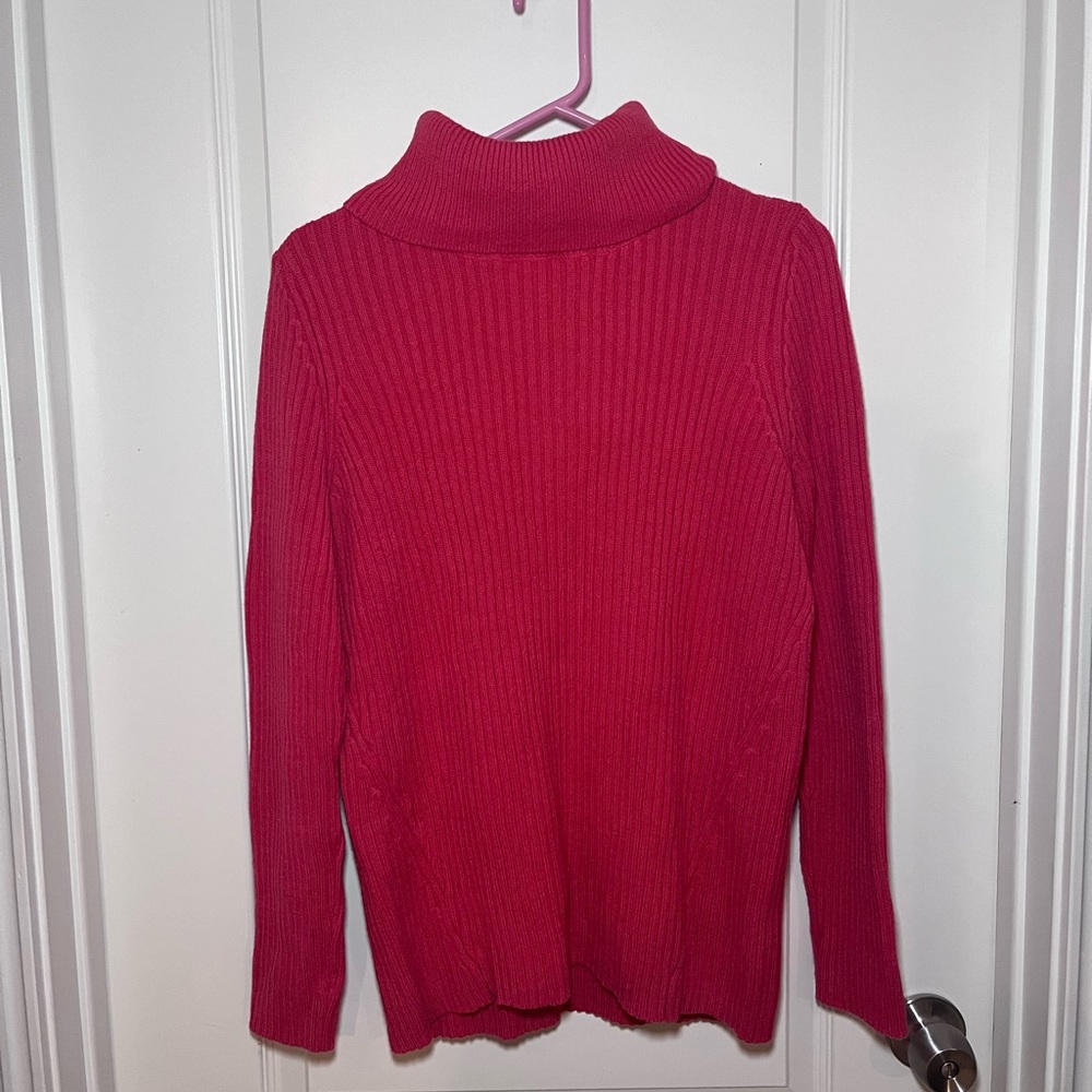Sonoma Red/Peach Turtle Neck Sweater